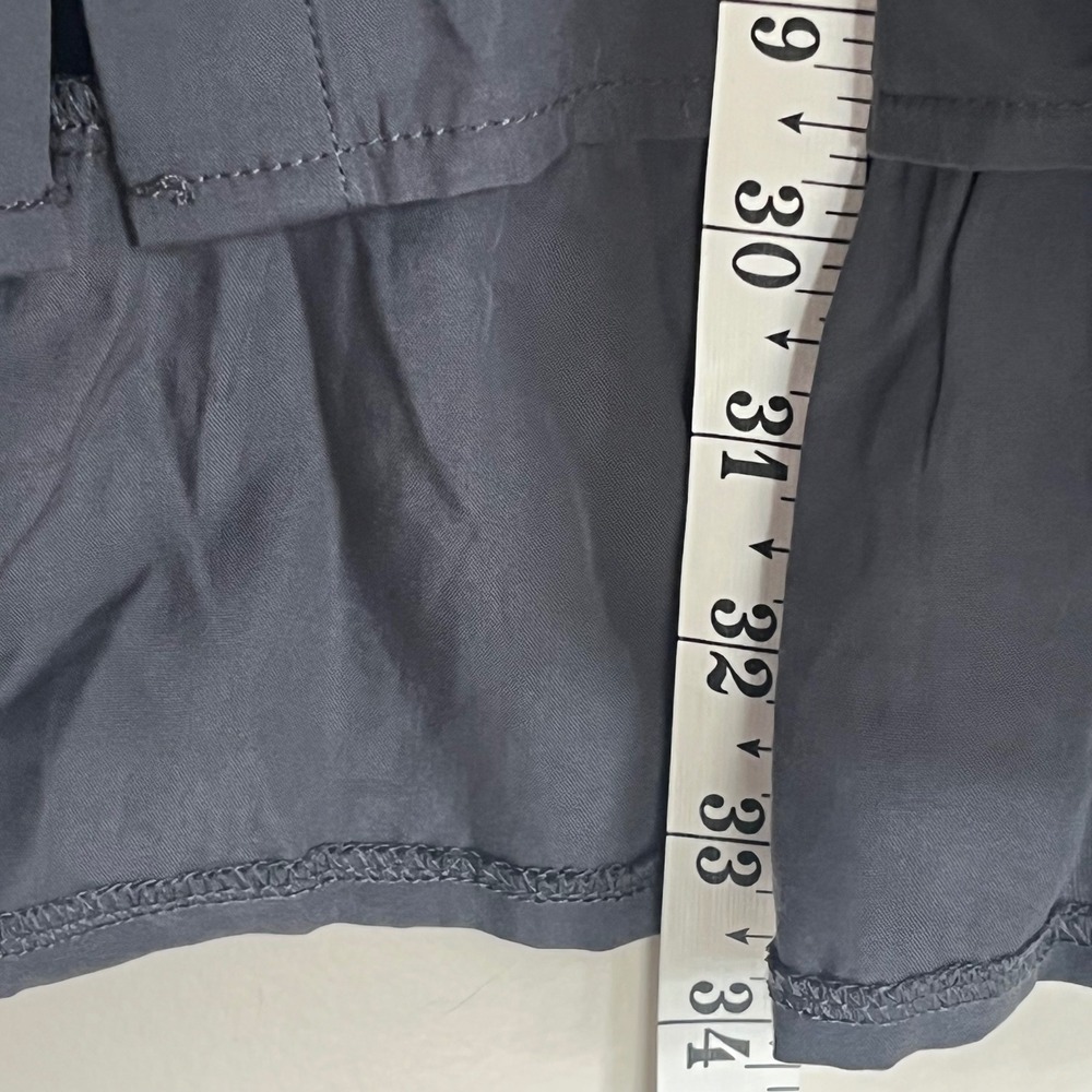 White Birch Womens Charcoal Grey Tencel Tiered Babydoll Tunic Shirt Large - Picture 5 of 9